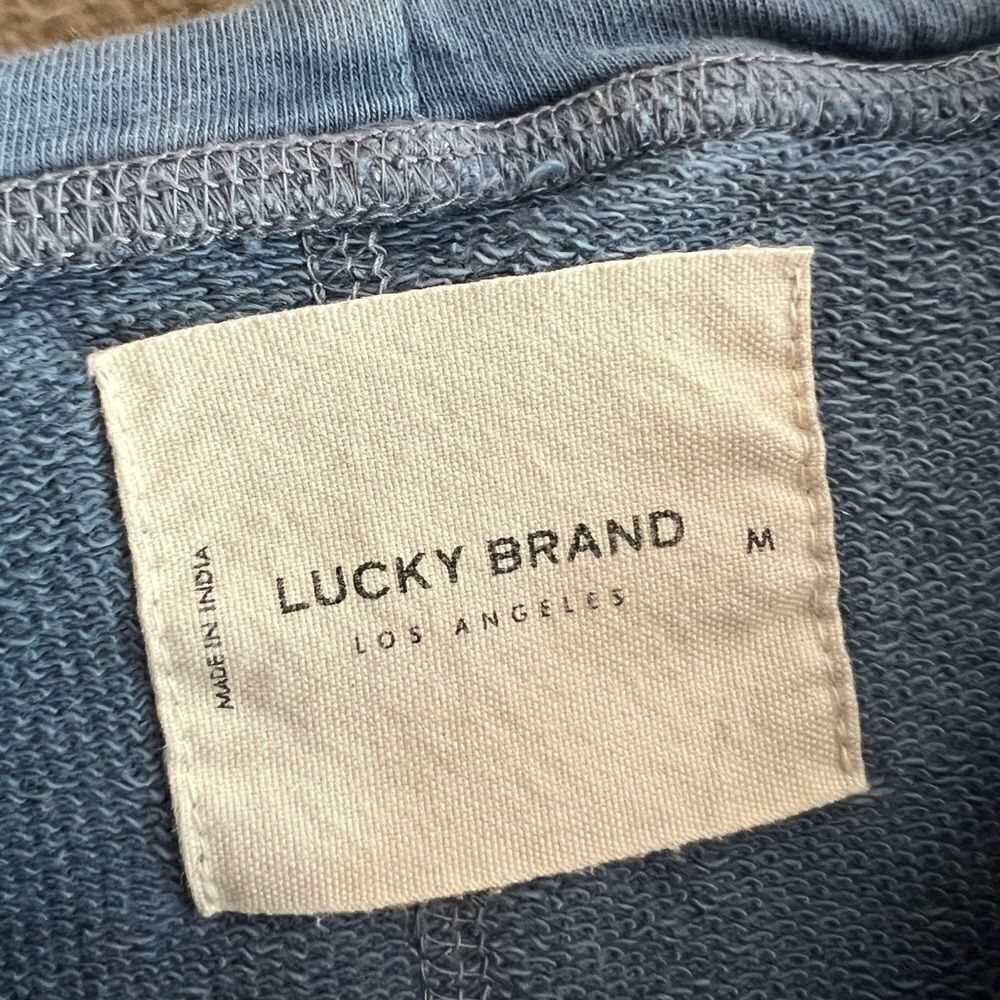 Lucky Brand Patchwork Batwing Crop Hoodie - Picture 2 of 14